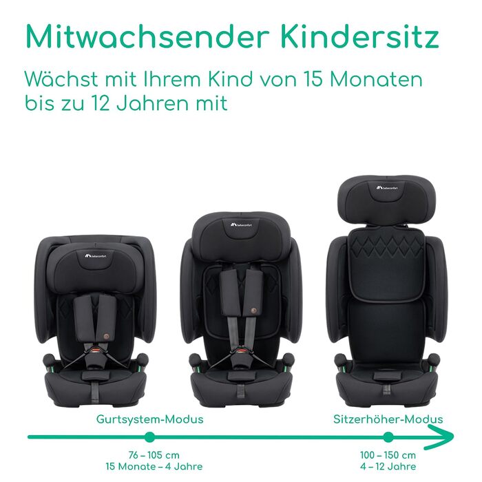 Дитяче автокрісло Bebeconfort Ever & Go i-Size (76–150 см), ISOFIX, Full Black