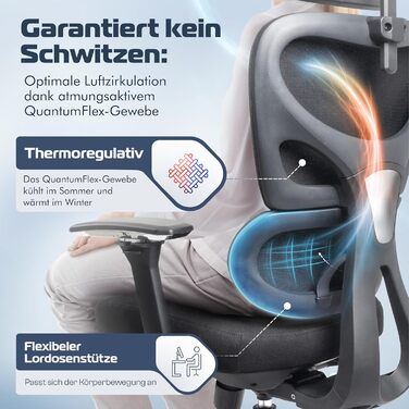 Офісний стілець CleverSeat Ergonomisch - регульований, для дому та геймінгу, до 150 кг