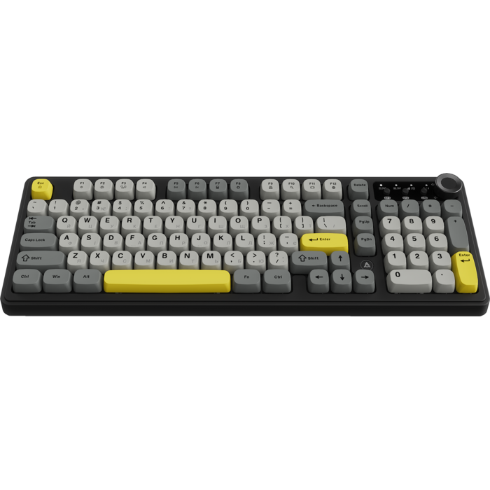 Бездротова клавіатура Ajazz AF98 PLUS Black Gray Yellow (AF98-PLUS-BGY)