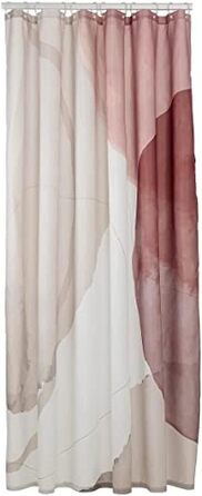 Текстильна шторка для душу Sealskin Earth 180x200 см, 100% поліестер, темно-рожева/біло-кремова
