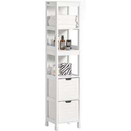 Висока шафа для ванної SoBuy FRG126-W, біла, з ніжками, 30x144x30 см – меблі для ванної кімнати