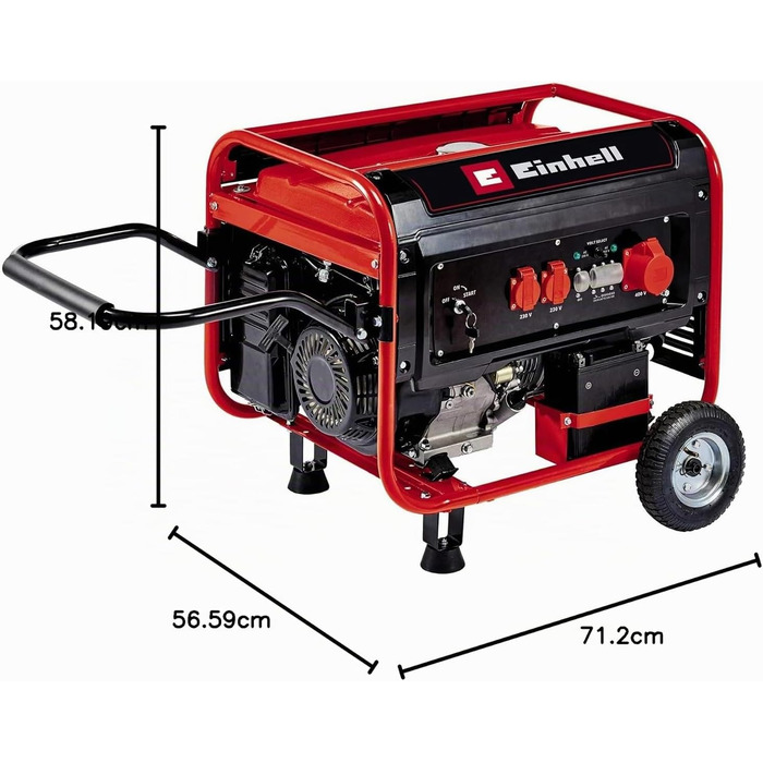 Бензиновий генератор Einhell TC-PG 55/E5 (5.5 кВт макс, 5 кВт ном), 4-тактний двигун, бак 25 л, 2x230В, 1x400В