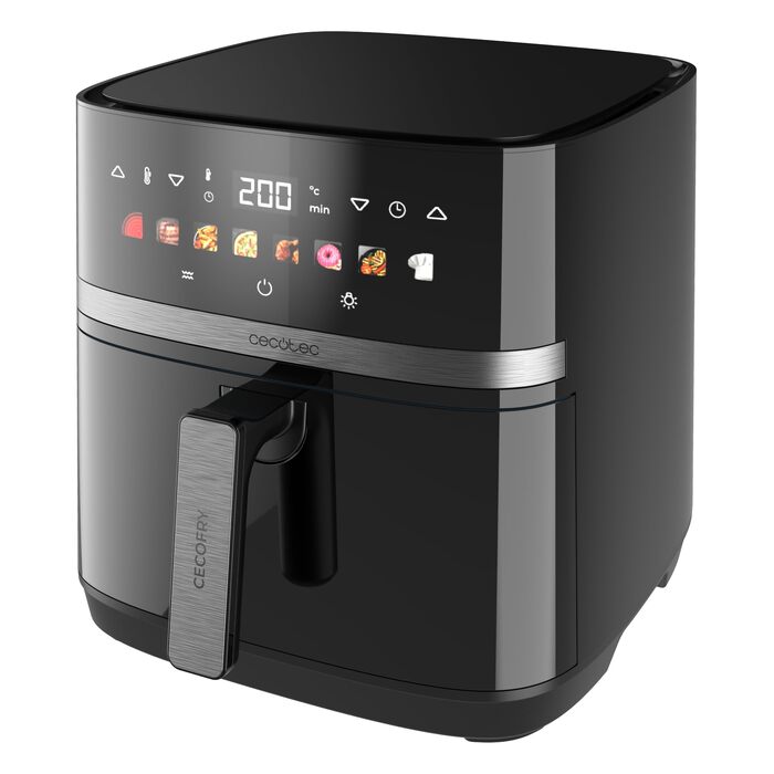 Аерофритюрниця Cecotec Cecofry & Grill Duoheat 4000 без олії, 8л, 1900Вт, з рухомою перегородкою та грилем, чорна