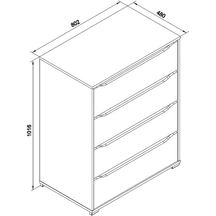 Комод Vicco Ruben білий 80x102 см, великий розмір