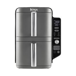 Вертикальна повітряна фритюрниця Ninja Double Stack XL з двома шухлядами, 9.5 л, 6 функцій приготування, сіра