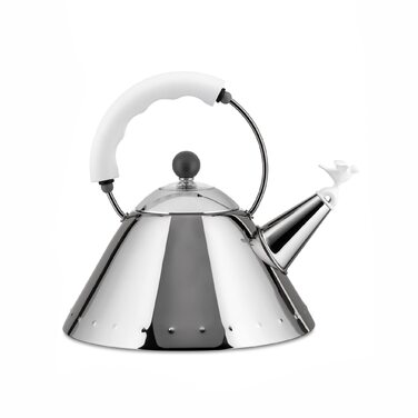 Чайник Alessi Wasserkessel з ручкою та свистком у формі пташки, PA, білий (білий, нержавіюча сталь)