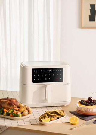 Фритюрниця повітряна 4.2L з паром, 6 програм, 1300W (10L Dual, кремовий)