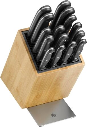 Набір ножів WMF Spitzenklasse Plus з підставкою, 5 предметів, Made in Germany, з бамбуковою підставкою та кухонними ножицями