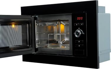Вбудована мікрохвильова піч Respekta MW800G з грилем, 20 л, 800 Вт, 5 режимів, цифровий таймер, 59,5 см