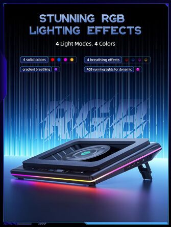 Ігровий охолоджувач для ноутбука Ilano RGB Cooling Pad з підсвіткою