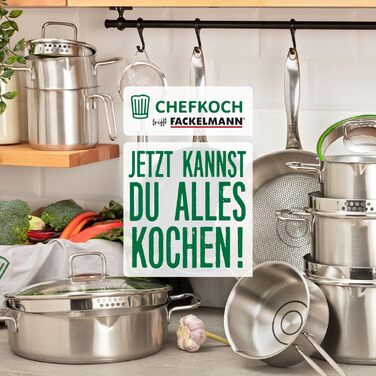 Набір сковорідок Fackelmann Chefkoch München зі сталі, 2 шт. (24 та 28 см), для індукційних плит, підходять для посудомийних машин