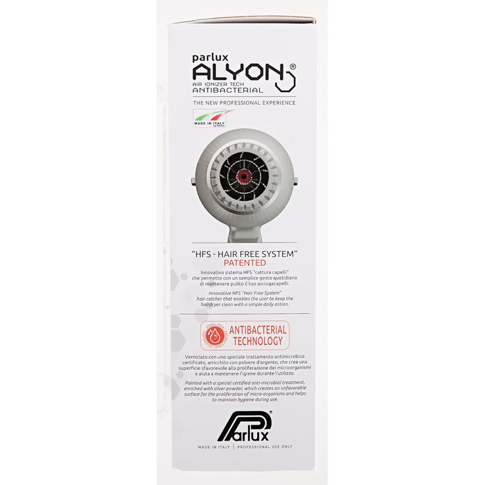 Фен Parlux Alyon Ionic Graphite Matt – іонний, графітовий, матовий, професійний фен для волосся