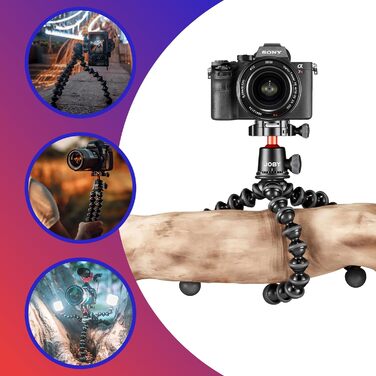 Гнучкий штатив JOBY GorillaPod 3K Pro Kit з алюмінію з кульовою головкою, QR-платою, для бездзеркальних камер, вантажопідйомність 3 кг, вироблено в Італії