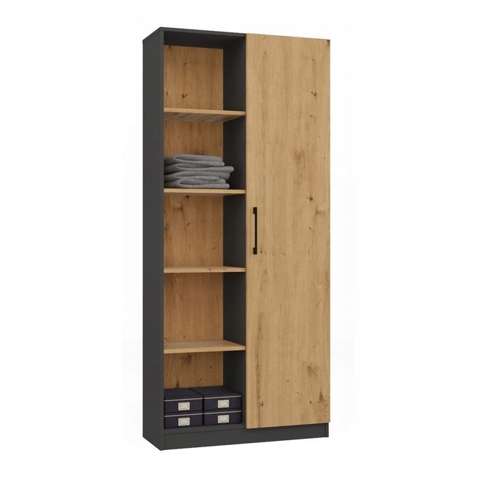 Стелаж TopEshop 80 x 182 x 30 см, антрацит, дуб артизан