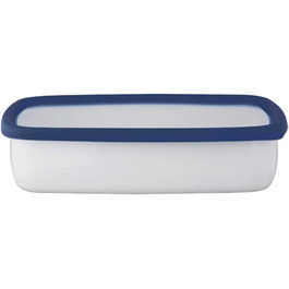 Емальований контейнер HoneyWare Classic Line з кришкою, плоский, 1,6 л, термостійкий до 400°C, підходить для зберігання, приготування страв, для духовки, гриля та всіх типів плит