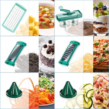Набір ніжів та подрібнювач Genius Nicer Dicer Fusion Smart 28 предметів для овочів та фруктів