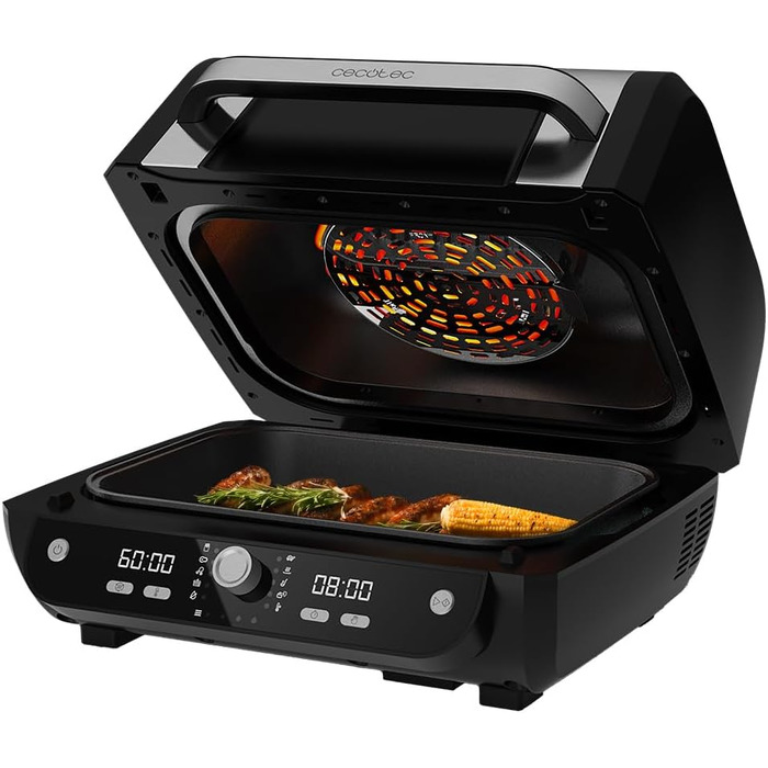 Аерофритюрниця-гриль Cecotec Cecofry FireDome 6000 без олії, 6 л, 2400 Вт, 6 режимів приготування, 4 рівні гриля, з термостатом та аксесуарами