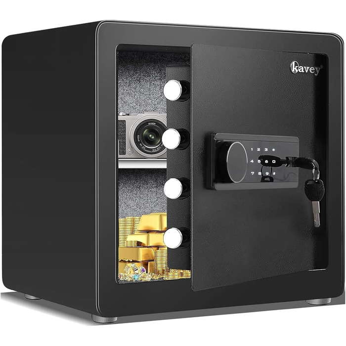 Сейф Kavey 40 л з сенсорною клавіатурою, LED-підсвічуванням та подвійною сигналізацією для дому, готелю, офісу