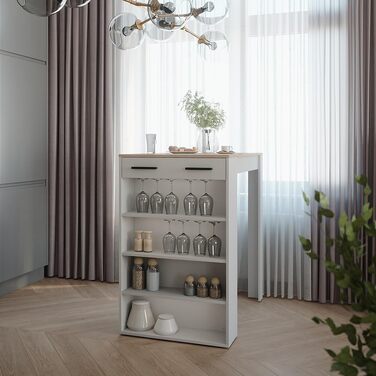 Барний комплект Vicco Repose Goldkraft Дуб/Антрацит 67x100 см з 2 барними стільцями, регульована стільниця - білий/Сонома