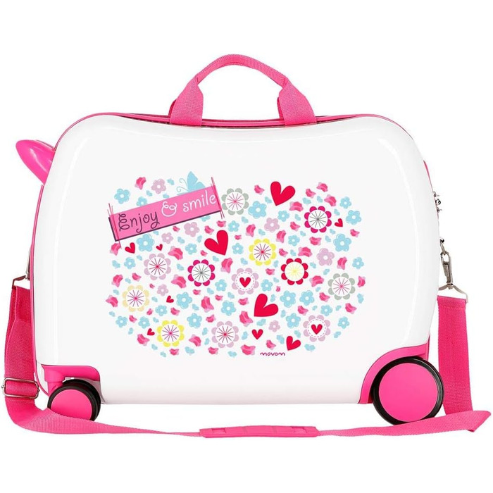 Дитяча валіза Movom Happy Time, жорсткий ABS, 50×38×20 см, комбінований замок, 34 л, 2,1 кг, 4 колеса, ручна поклажа, багато кольорів, для катання, 360°