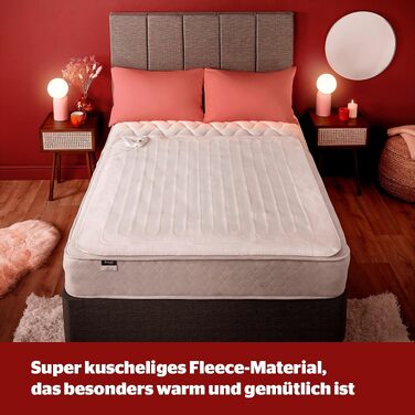 Електричний підігрівальний матрац Silentnight Comfort Control 140x150 см, підігрівальна ковдра з 3 рівнями температури, швидкий нагрів, з можливістю прання
