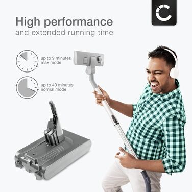 Акумулятор CELLONIC для Dyson V8, V8 Absolute, Animal, Fluffy, SV10, SV25 (215681, 967834-02), 3000мАг, замінний акумулятор для пилососа
