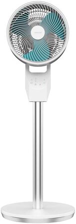 Вентилятор підлоговий Cecotec EnergySilence 900 Cyclone 35 Вт, 9 дюймів, 3 швидкості, Автоматичне обертання, Регульований нахил, Пульт + Сенсорне керування, Білий