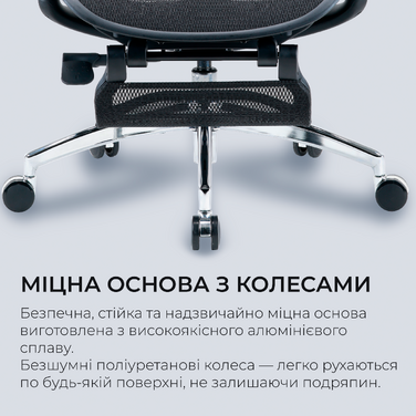 Крісло офісне з підставкою для ніг Sihoo DORO C300L Mesh Black with footrest