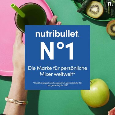 Смузі-мейкер Nutribullet Pro NB904CP 900 Вт, 700 мл, електричний блендер для смузі, компактний, легке очищення
