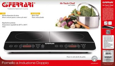 Індидукційна плитка G3 Ferrari Energy, 2000W з цифровим дисплеєм, регулюванням температури, таймером та функцією легкого очищення