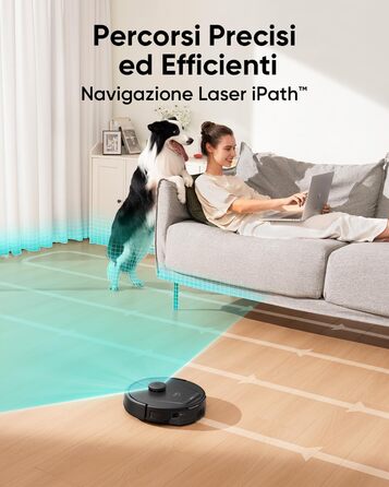 Робот-пилосос eufy L60 з базою самостійного очищення, потужність 5000Pa, захист від намотування волосся, 60 днів без випорожнення, лазерна навігація iPath (відновлений), гібридна модель
