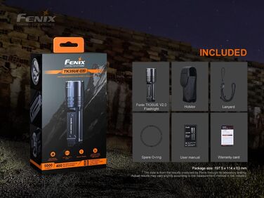 Ліхтар Fenix TK35 UE V2.0, 5000 люмен, акумулятор 18650, потужний компактний пошуковий ліхтар з широким променем 400 м