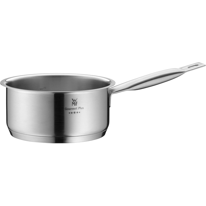 Каструля WMF Gourmet Plus 16 см без кришки, 1,4 л, з нержавіючої сталі Cromargan, з мітками об'єму