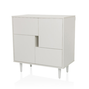 Сервант / комод LYKKJA 77x39,5x72 см 2 шухляди 2 двері білий hjh LIVING