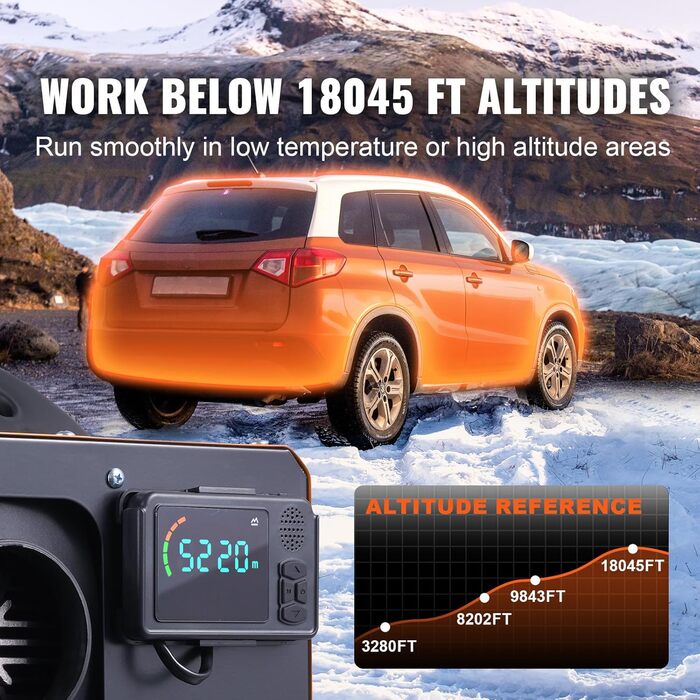 Автономний дизельний опалювач VEVOR 12V 5kW з LCD-дисплеєм, пультом дистанційного керування та Bluetooth, 0.16-0.52 л/год, помаранчевий