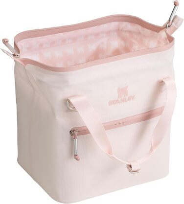 Сумка-холодильник Stanley 1913 All-Day Julienne Maxi Cooler, 7.0 л, Rose Quartz — термосумка з перецьикльованого поліестеру з ременями та сітчастими кишенями