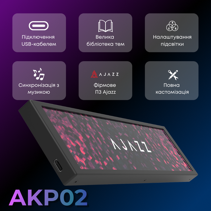 Інформаційний IPS-дисплей Ajazz AKP02-B
