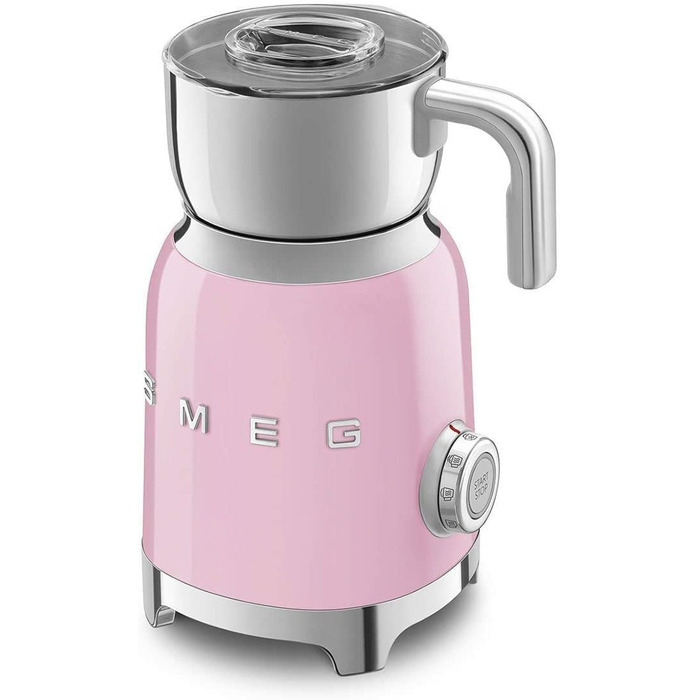 Молокозбивач SMEG MFF11PKEU з індукцією, 6 програм, 600 мл, 500 Вт, рожевий, преміум-дизайн