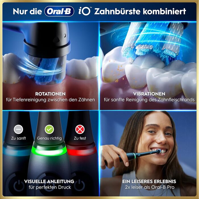 Електрична зубна щітка Oral-B iO Series 9, набір з 2 шт (Чорна та Рожева), 3 додаткові насадки та футляр