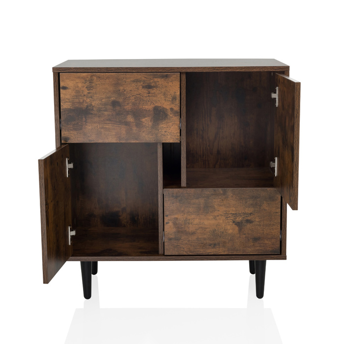 Сервант / комод LYKKJA 77x39,5x72 см 2 шухляди 2 двері коричневий/чорний hjh LIVING