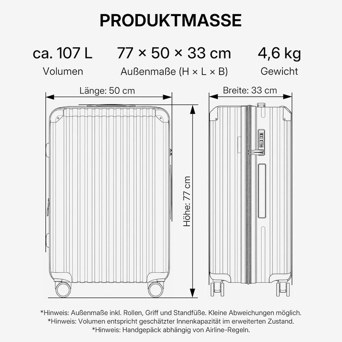 Валіза Münicase M816 TSA з кодовим замком, велика, темно-синя, полікарбонат