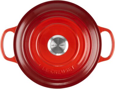 Le Creuset Signature Чавунна сковорода з кришкою, 24 см, 4.2 л, Cherry Red (Kirschrot)