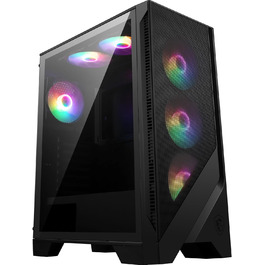 Корпус для ПК MSI MAG Forge 120A Airflow, Mid-Tower, ATX, підтримка RTX 40, Auto-RGB вентилятори, магнітні пилові фільтри, загартоване скло, USB 3.2 Gen1 Typ-A