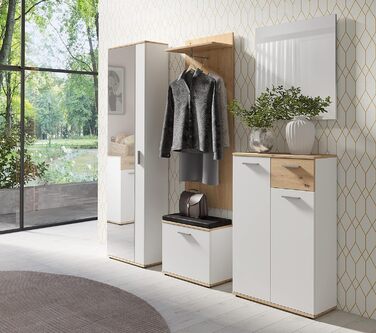 Настінне дзеркало byLIVING Jakob, біле, 60x70 см, сучасний дизайн, для передпокою та ванної, прямокутне, меблі для коридору