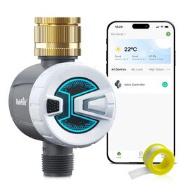 Таймер для поливу RainPoint WiFi з латунним входом: автоматична система поливу для саду та газону з керуванням через APP (2.4 GHz WiFi/Bluetooth)