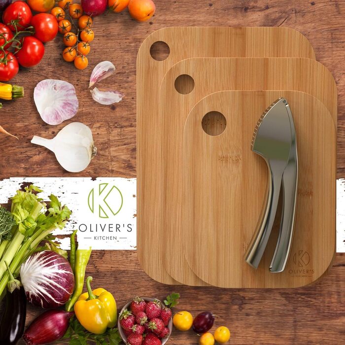 Преміальна прес для часнику та імбиру Oliver's Kitchen, міцна, легка у догляді, без необхідності очищення, срібляста