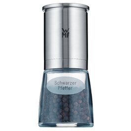 Перцемолка WMF De Luxe 14 см, нержавіюча сталь Cromargan, керамічний механізм, скляний контейнер