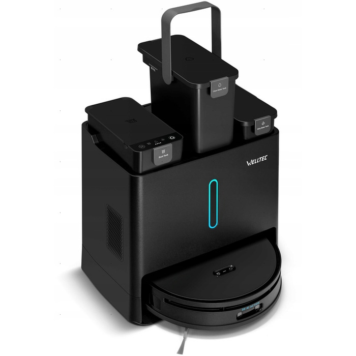Робот-пилосос Welltec R10 Ultra з багатофункціональною станцією 8в1, чорний