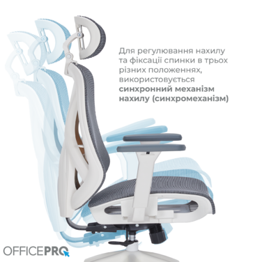 Крісло офісне Officepro Atlas OC630-W-DG-DG