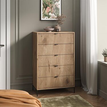 Комод Vicco Eliza Дуб Вікінг 76x120 см з 5 шухлядами